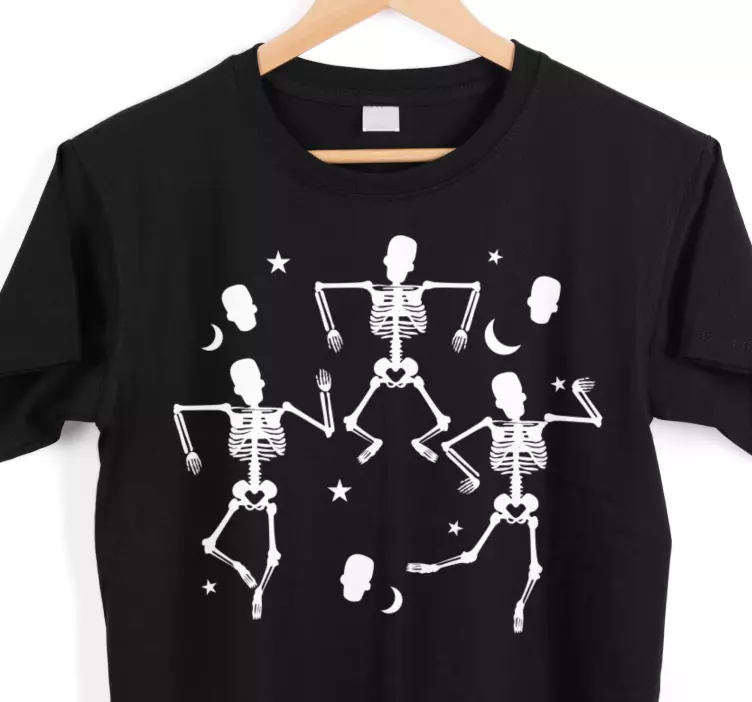 Monocolor skeletons the night Halloween shirt - TenStickers