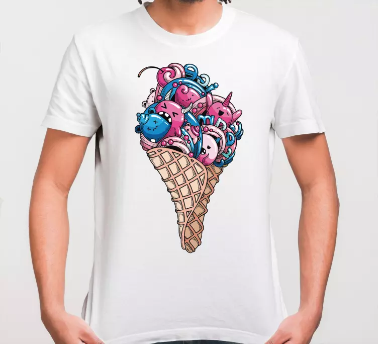 Nice Ice cream graffiti  custom t-shirt - TenStickers