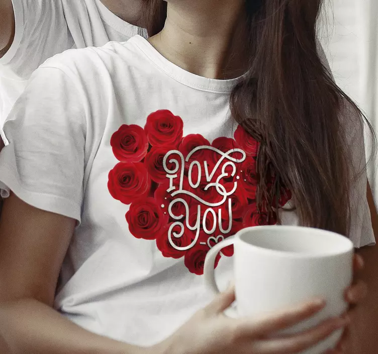 Roses I love you Couple t-shirt - TenStickers