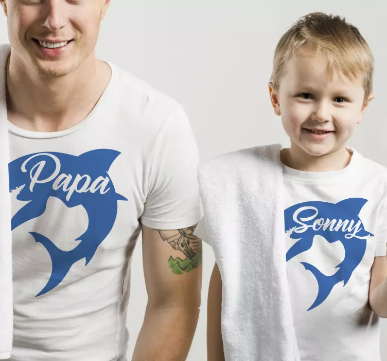 Shark Family Father and son shirt - TenStickers