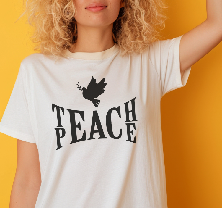 "teach peace" design t-shirt - TenStickers