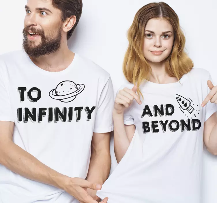 To infinity and beyond Couple t shirts - TenStickers