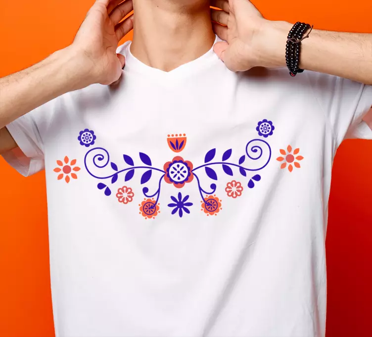 Vibrant floral pattern t-shirt - TenStickers