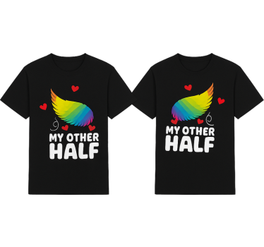 Lgbt my other half couple t-shirt - TenStickers