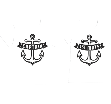 Couple t-shirt captain and first mate - TenStickers