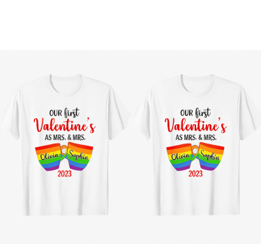 Couple t-shirt lgbt first valentine edition - TenStickers