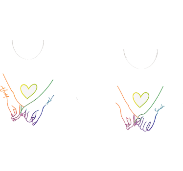 Lgbt heart couple t-shirt - TenStickers