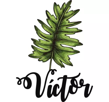 Couple t-shirt of leaves with name - TenStickers