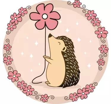 Baby t-shirt cute hedgehog with flower design - TenStickers