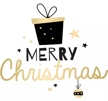 Elegant Gift Box Pattern text Christmas  t-shirt - TenStickers