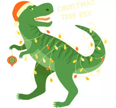 Tree Rex Dino christmas tee shirts - TenStickers