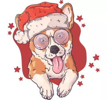 Christmas dog face tee shirts - TenStickers