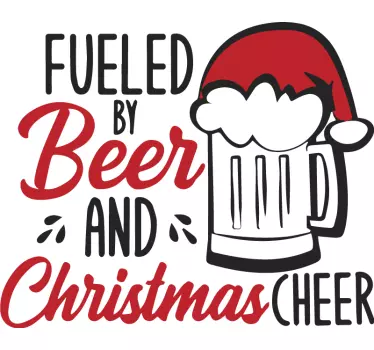 Beer Christmas text christmas tee shirts - TenStickers