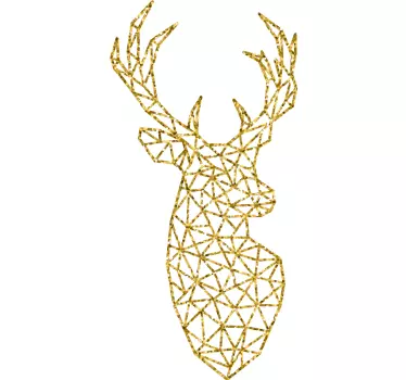 Gold geometrical reindeer christmas tee shirts - TenStickers