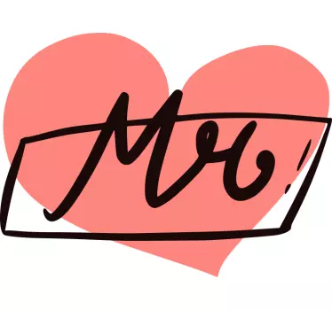 Mrs and Mr hearts matching shirts for couples - TenStickers