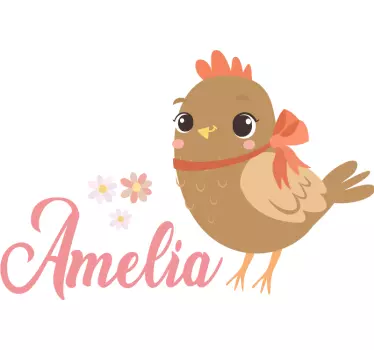 Baby t-shirt with personalized brown chick design - TenStickers