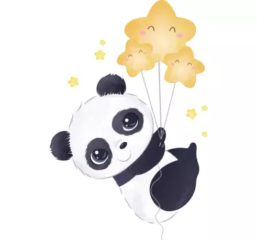 Baby t-shirt panda with stars - TenStickers