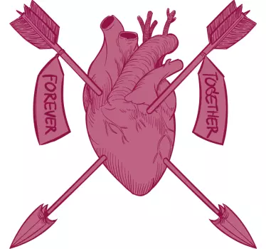 Couple t-shirt heart and arrows united - TenStickers