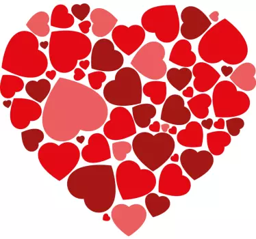 Pink and red heart shape pattern matching shirts for couples - TenStickers