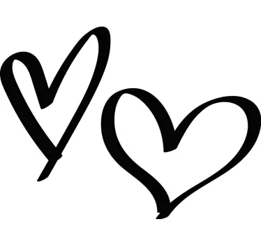 Couple t-shirt two heart symbols - TenStickers