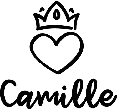 Hearts crown with name matching shirts for couples - TenStickers