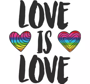 Couple t-shirt love is love hearts - TenStickers