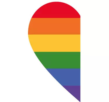 Half LGTB rainbow heart matching shirts for couples - TenStickers