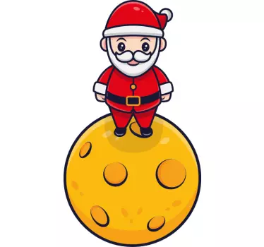 Santa Claus on the moon christmas tee shirts - TenStickers