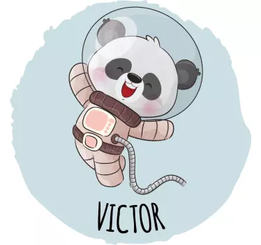 Cute panda for boy with name Baby t-shirt - TenStickers