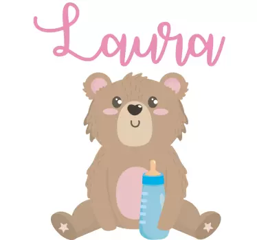 Baby t-shirt cute bear with bottle design - TenStickers