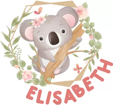 Cute animals koala with name  Baby t-shirt - TenStickers