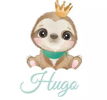 Crowned sloth character baby t-shirt - TenStickers
