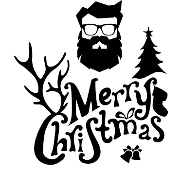 Christmas t-shirt merry festive beard graphic - TenStickers