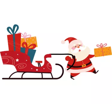 Christmas t-shirt santa with gifts - TenStickers
