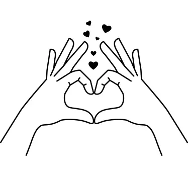 Couple t-shirt heart hands gesture - TenStickers