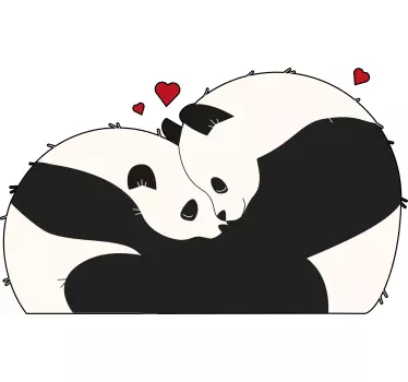 Panda love connection couple t-shirt - TenStickers