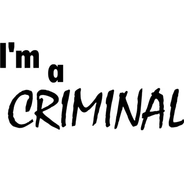 Fun couple im a criminal design matching shirts for couples - TenStickers