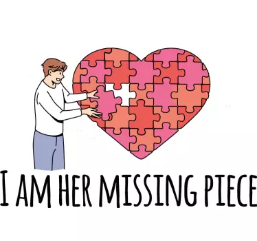 Sweet missing piece couple matching shirts for couples - TenStickers