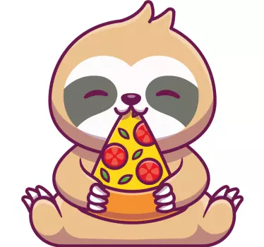 Couple t-shirt cute sloths enjoying pizza - TenStickers
