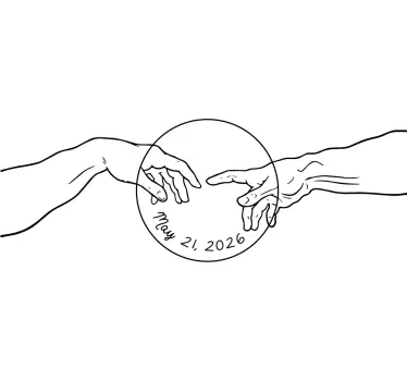 Touching Hands Line Art Couple t shirts - TenStickers