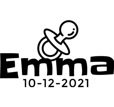 Nombre Fecha y chupeteName Date and Pacifier Baby shirt - TenStickers