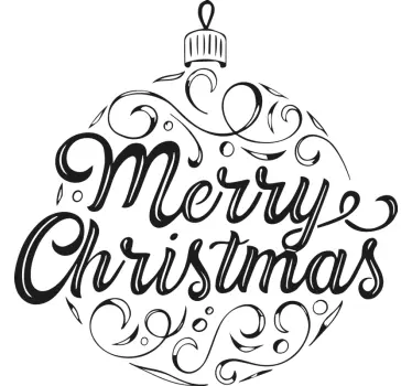 ball with calligraphic text Christmas shirt - TenStickers