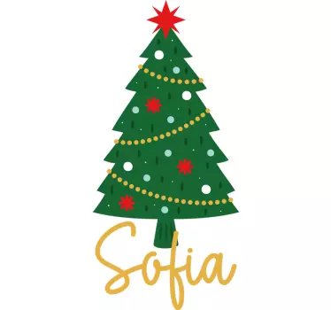 fir with name Christmas shirt - TenStickers