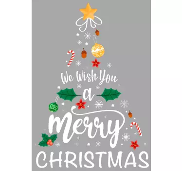 tree with ornaments and calligraphy Christmas shirt - TenStickers