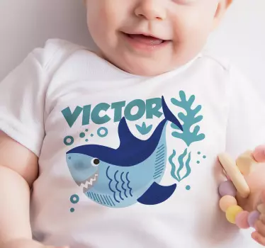 Baby Shark with name Baby t-shirt - TenStickers