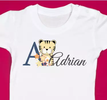 Baby t-shirt a personalised tiger design - TenStickers
