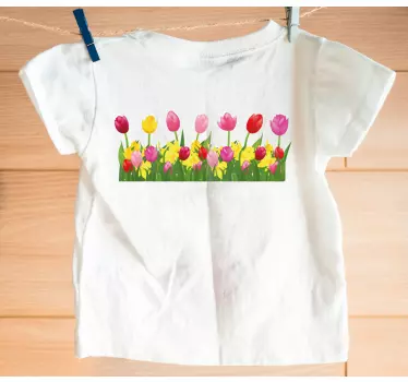 Baby t-shirt colorful floral design - TenStickers