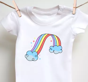 Baby t-shirt colorful rainbow clouds design - TenStickers