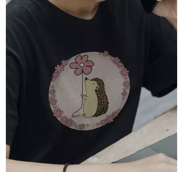 Baby t-shirt cute hedgehog with flower design - TenStickers
