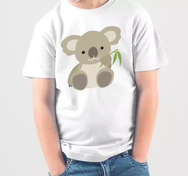 Baby t-shirt cute koala holding leaf - TenStickers